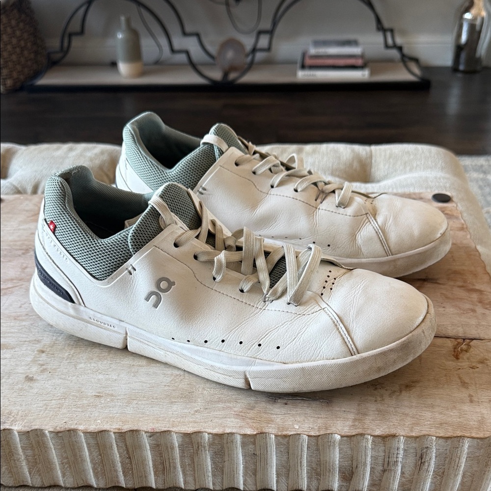 On Running Cream and Gray Men's Sneakers